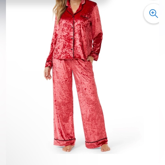 Sofia Intimates Women's Crushed red Velvet Pajama 2pc Set.SIZE L 12-14. - Picture 1 of 11